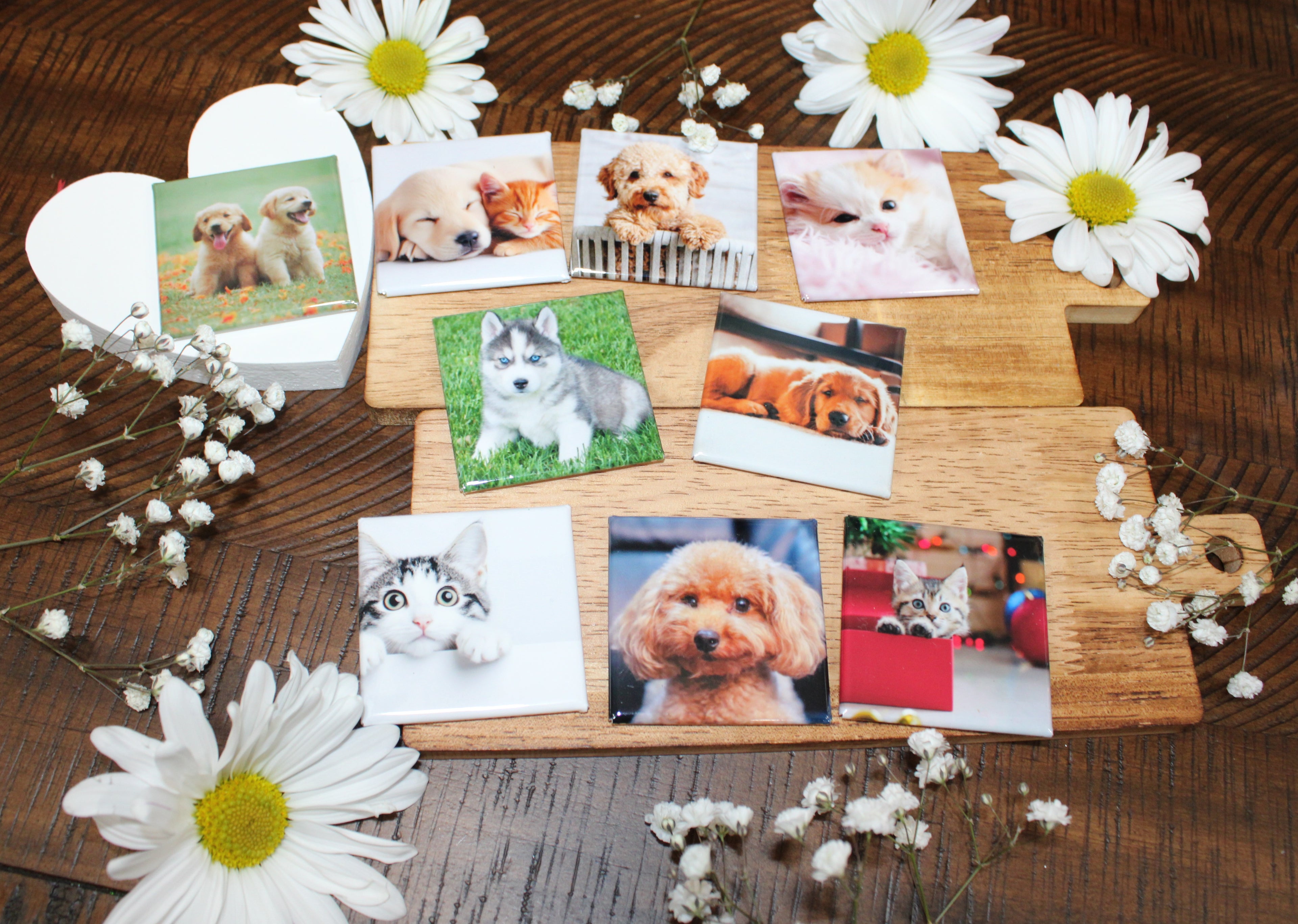 9 Custom Photo Magnets 2x2" | Holiday Gift | Custom Fridge Magnets | Birthday Gift | Save the Date | Couples | Promote Business